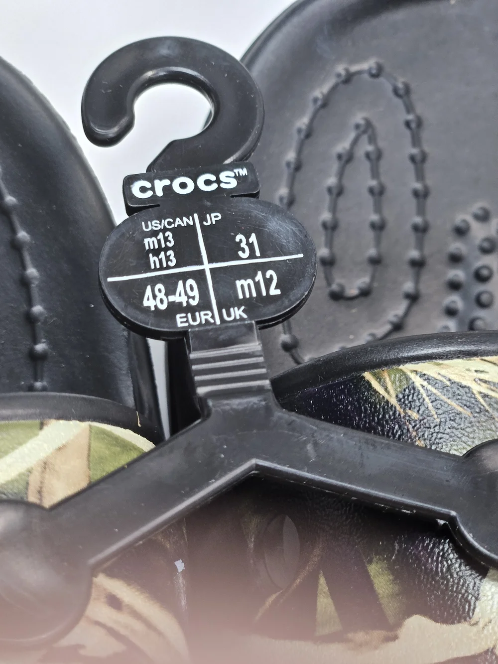 Crocs Classic Slide Men Sz 13 Black Realtree Edge Camo Sandal 206121-060